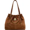 Marc Jacobs The Cristina Suede Tote In Brown