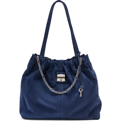 Marc Jacobs The Cristina Suede Tote In Navy