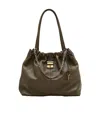 Marc Jacobs Cristina Tote Bag Leather Shoulder Straps In Green