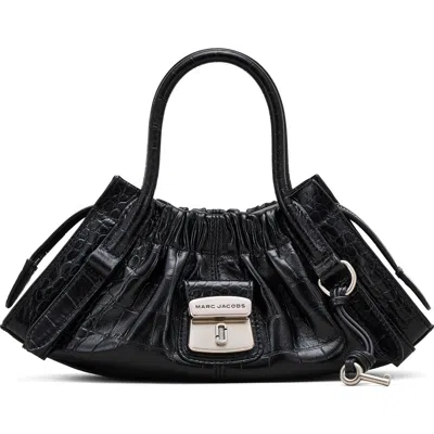 Marc Jacobs The Croc Embossed Cristina Small Satchel In Black