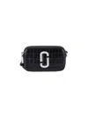 Marc Jacobs The Croc-embossed Shoulder Snapshot Bag In Black