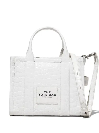 Marc Jacobs The Croc-embossed Small Tote Bag In White
