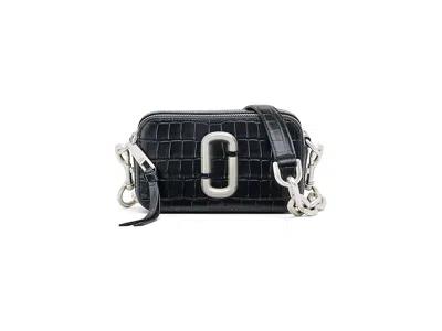 Marc Jacobs The Croc-embossed Chain Snapshot Handbags Black: One Size