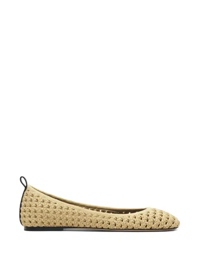 Marc Jacobs The Crochet Lace Up Lace-up Ballet Flats In Brown