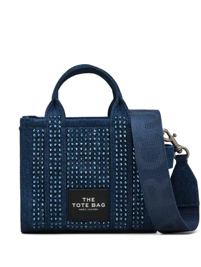 Marc Jacobs The Crossbody Crystal Denim Tote Bag In Blue