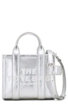 Marc Jacobs The Metallic Leather Tote Bag In Metallic Silver