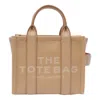 Marc Jacobs Light Brown The Leather Mini Tote Bag In Beige
