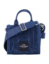 Marc Jacobs The Crystal Denim Crossbody Tote Bag In Dark Wash Blue