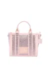 Marc Jacobs The Mini Crystal Canvas Crossbody Tote Bag Woman Rose In Cotton In Nude & Neutrals