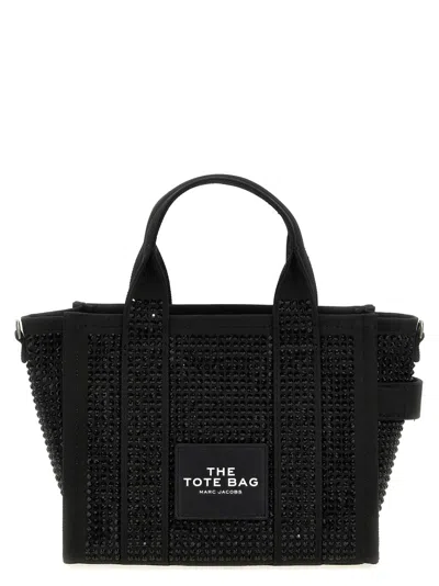Marc Jacobs 'the Crystal Canvas Small Tote' Handbag In Black
