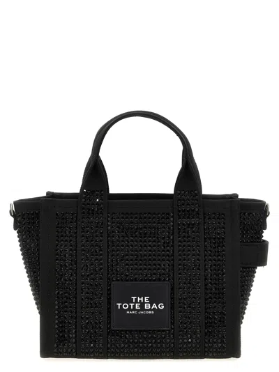 Marc Jacobs The Crystal Canvas Small Tote Handbag In Black