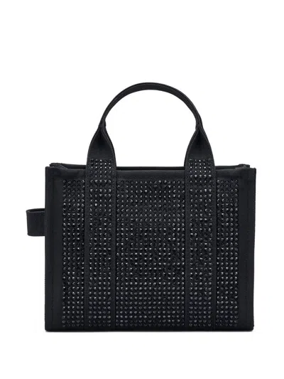 Marc Jacobs 'the Crystal Canvas Small Tote' Handbag In Black