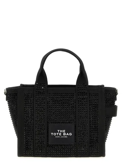 Marc Jacobs 'the Crystal Canvas Small Tote' Handbag In Black