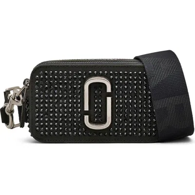 Marc Jacobs The Crystal Canvas Snapshot Bag In Black Crystal