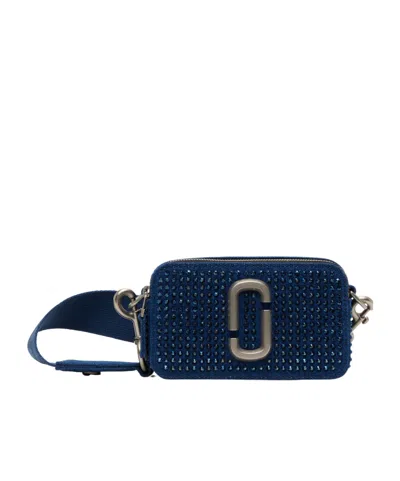 Marc Jacobs The Crystal Denim Snapshot Shoulder Bag In Blue