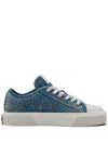 Marc Jacobs The Crystal Denim Sneakers In Blue