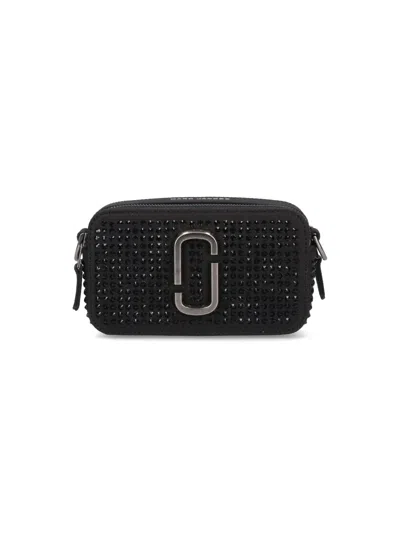 Marc Jacobs The Crystal Snapshot Shoulder Bag In Black