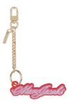 Marc Jacobs Womens The Cursive Logo Bag Charm Bow Pink Multi In Multi