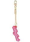 Marc Jacobs The Cursive Logo Charm Keyring In Pink