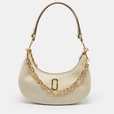Pre-owned Marc Jacobs The Curve Ivory Leather Shoulder Bag In White