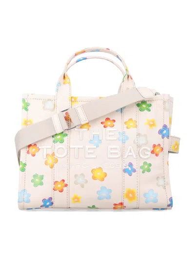 Marc Jacobs The Daisy Canvas Medium Tote Bag In White