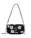 Marc Jacobs Textured Black Bag With Floral Patterns In Black/white