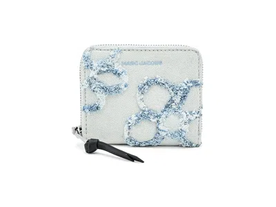 Marc Jacobs The Daisy Denim Mini Compact Wallet Wallet Handbags Light Wash: One Size In Blue