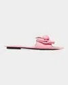 Marc Jacobs The Daisy Leather Flat Slide Sandals In Pink
