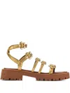 Marc Jacobs The Daisy Metallic Sandals In Gold