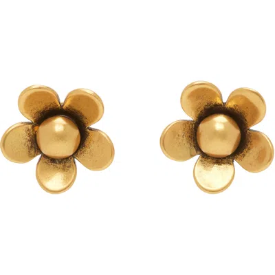 Marc Jacobs 'the Daisy Stud' Earrings In 713 Antique Gold