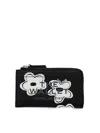 Marc Jacobs The Wallet Floral-print Leather Wallet In Black