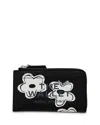 Marc Jacobs The Daisy Top Zip Multi Wallet In Black/white