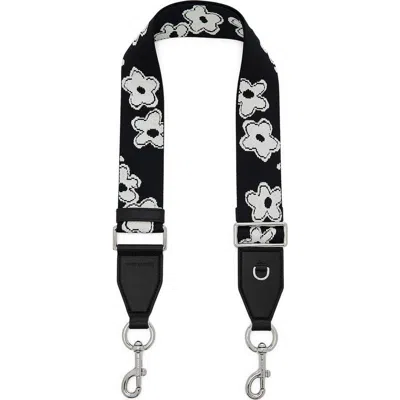 Marc Jacobs The Daisy Webbing Strap In Black/white