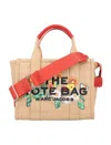 Marc Jacobs Medium Tote Embroidery Daisy Raffia In Natural