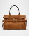 Marc Jacobs The Dakota Belted Suede Tote Bag In Brown