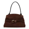 Marc Jacobs Suede Shoulder Bag Two Strap Design In Brown