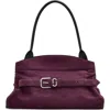 Marc Jacobs Suede Shoulder Bag With Buckle And Handle In Purple