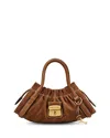 Marc Jacobs Small Leather Satchel Shoulder Bag Key Detail In Brown