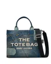 Marc Jacobs The Deconstructed Denim Medium Tote Bag In Indigo Multi