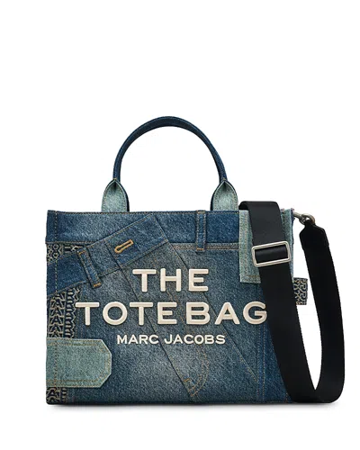 MARC JACOBS THE DECONSTRUCTED DENIM MEDIUM TOTE BAG