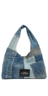 MARC JACOBS THE DECONSTRUCTED DENIM SACK BAG INDIGO MULTI