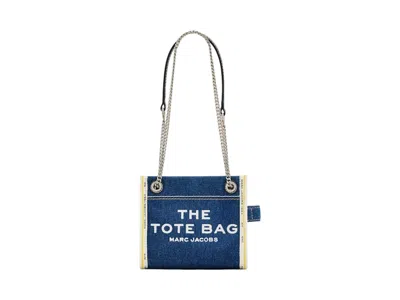 Pre-owned Marc Jacobs The Denim Chain Crossbody Bag Dark Wash Backpack In Blue
