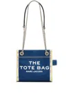 Marc Jacobs Sac Cabas The Denim Chain Micro Tote Bag In Blue