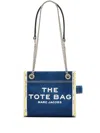 Marc Jacobs Sac Cabas The Denim Chain Micro Tote Bag In Dark Wash