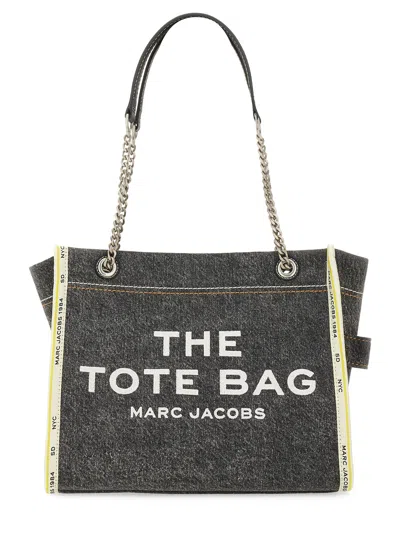 Marc Jacobs "the Denim Chain Medium" Tote Bag In Black