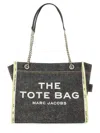 Marc Jacobs The Denim Chain Medium Tote Shoulder Bags Gray In Black
