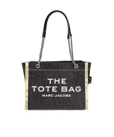Marc Jacobs The Denim Chain Medium Tote Bag In Black