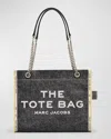 Marc Jacobs The Denim Chain Medium Tote Bag In Black