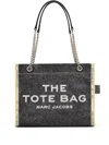 Marc Jacobs The Denim Chain Medium Tote Bag In Black