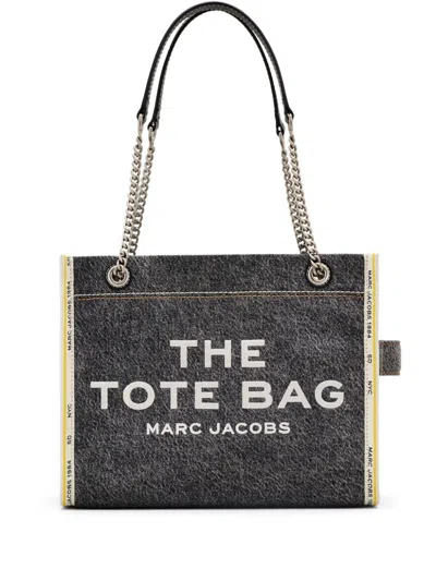 Marc Jacobs The Denim Chain Medium Tote Bag In Black